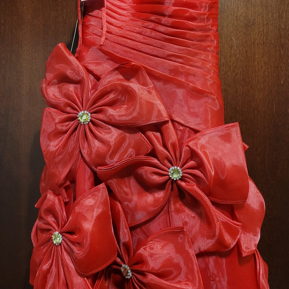 Precious Formals P154 Size 2 Red Prom Dress - Picture 10 of 10